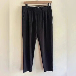 BETABRAND | Faux Belt Loop Black Pants | L |